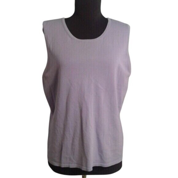 Coldwater Creek Size L Tank Top Womens Lavender Sleeveless Rayon Nylon Knit - Picture 1 of 6
